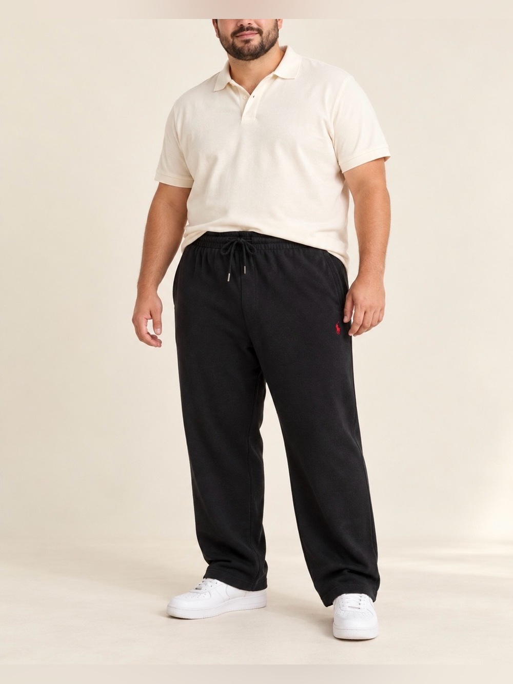 Polo Ralph Lauren Pants Mens 2XB Big Black Cotton Lounge Preppy Athleisure Pony